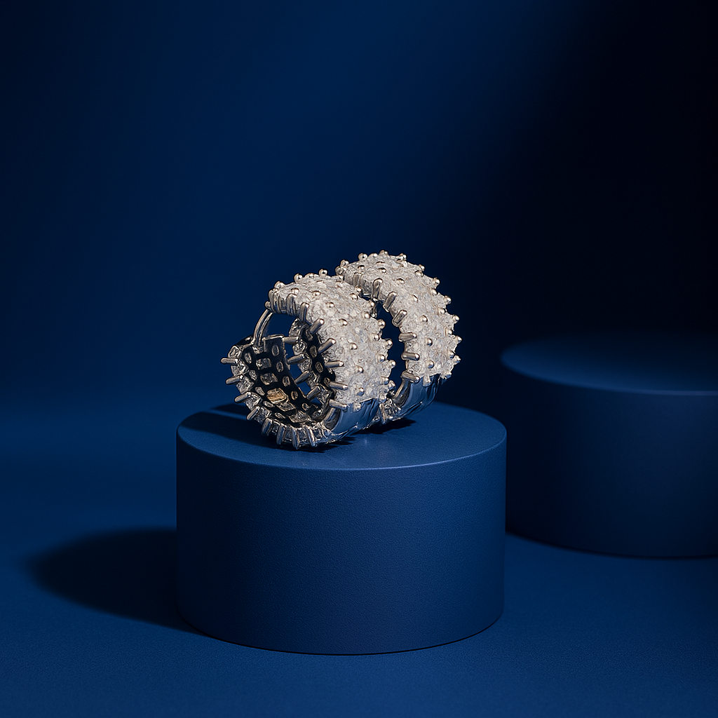 White Huggie Hoop Earrings
