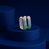 Emerald Ombré Pavé Huggie Hoop Earring