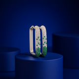 Emerald Ombre Pavé Hoop Earrings