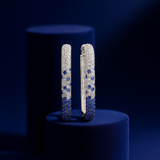 Sapphire Ombre Pavé Hoop Earrings