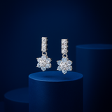 Aqua Flower Cluster Drop Earrings