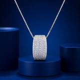White Stripe Curve Pendant