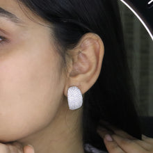 White Pavé Dome Earring