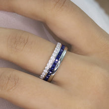 Cushion Cut Blue Sapphire Band
