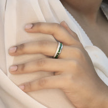 Cushion Cut Green Sapphire Band