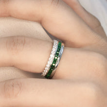 Cushion Cut Green Sapphire Band