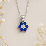 Sapphire Floral Pendant