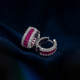 Ruby Huggie Hoop Earrings