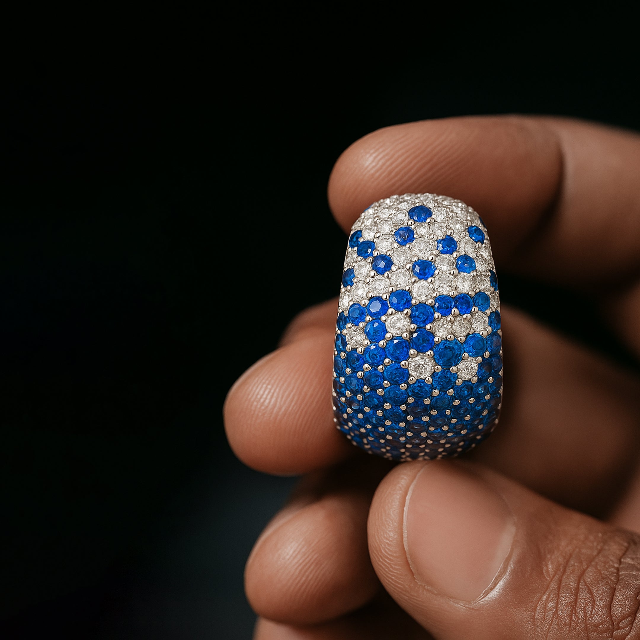 Sapphire Gradient Pavé Dome Earring