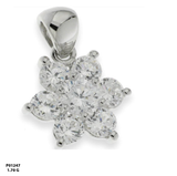 White Stone Floral Pendant