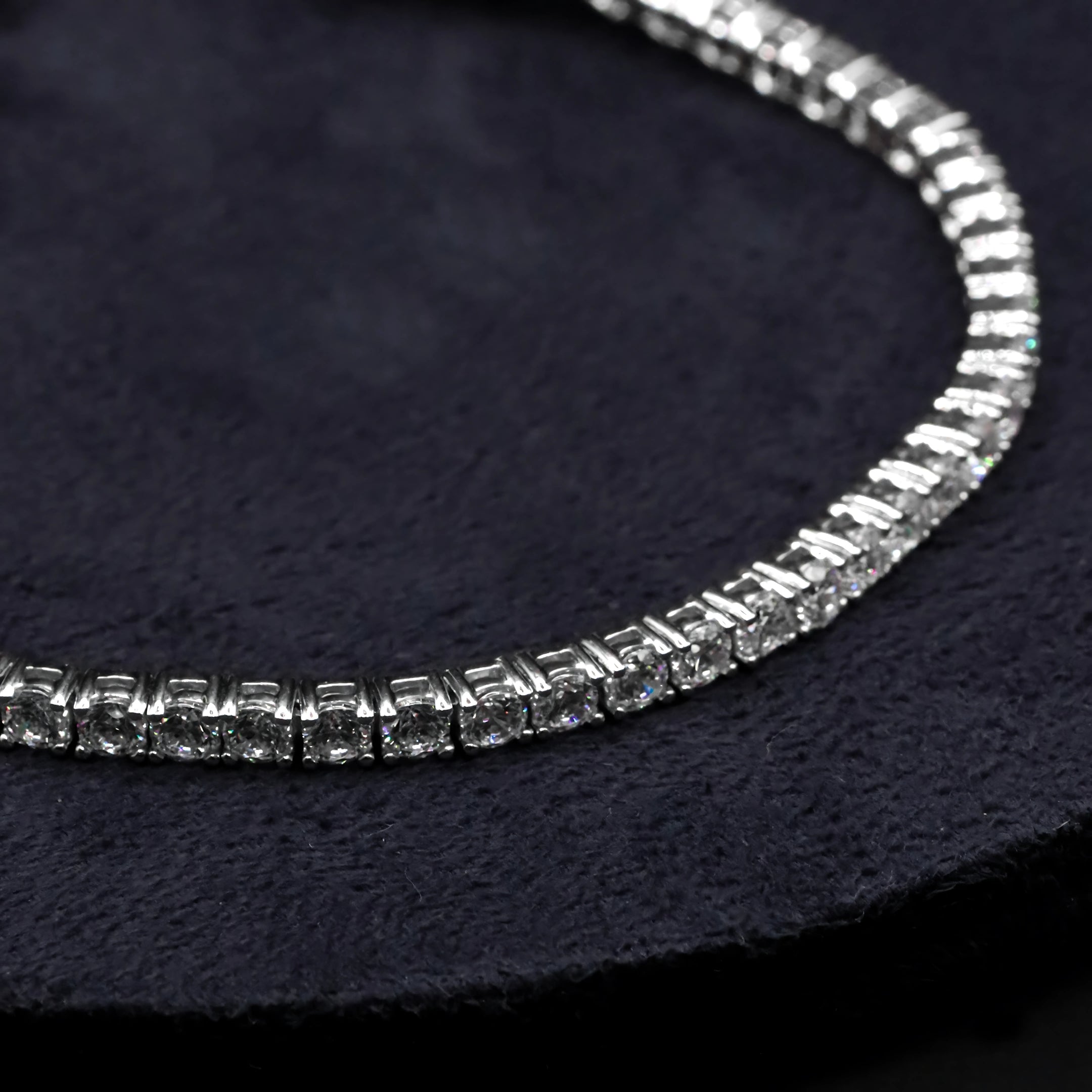 Round Cut White CZ Tennis Bracelet