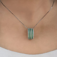 Emerald Stripe Curve Pendant