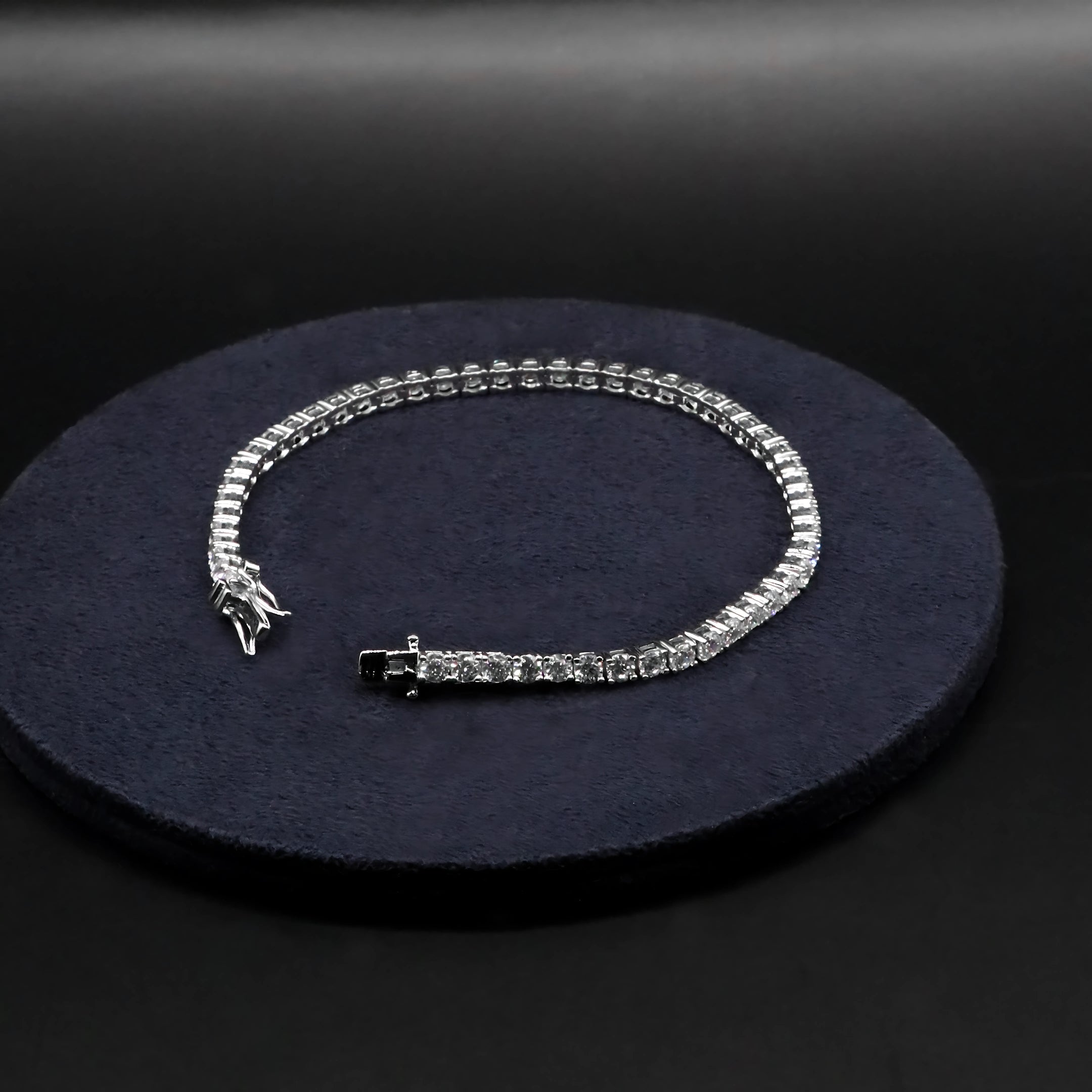 Round Cut White CZ Tennis Bracelet