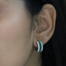 Emerald Huggie Hoop Earrings