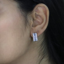 Aqua Huggie Hoop Earrings