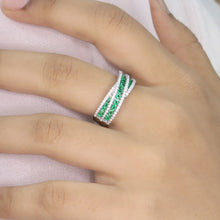 Emerald Criss Cross Ring