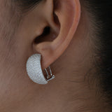 White Pavé Dome Earring