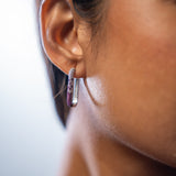 Ruby Ombre Pavé Hoop Earrings