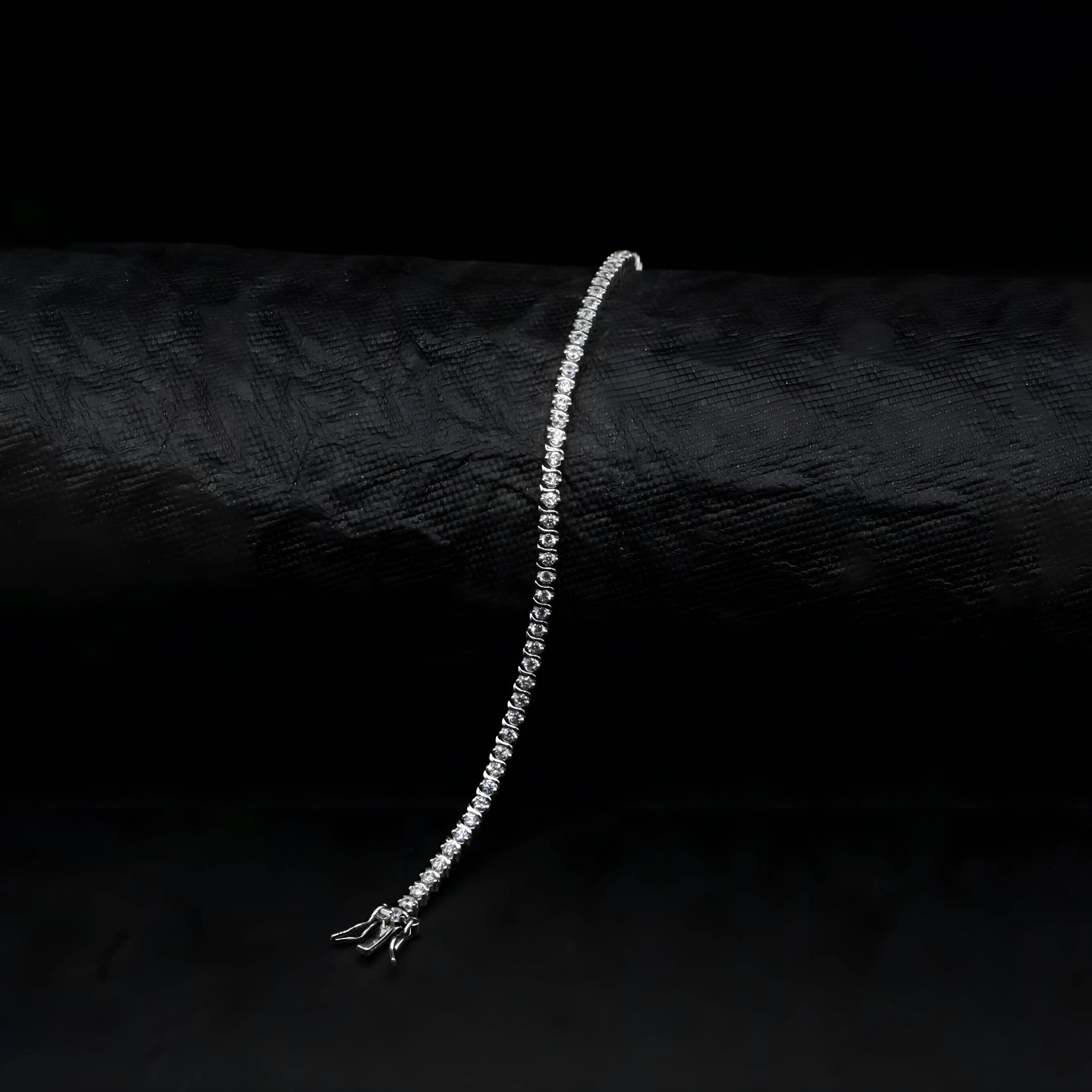 Round Brilliant Cut White CZ Tennis Bracelet