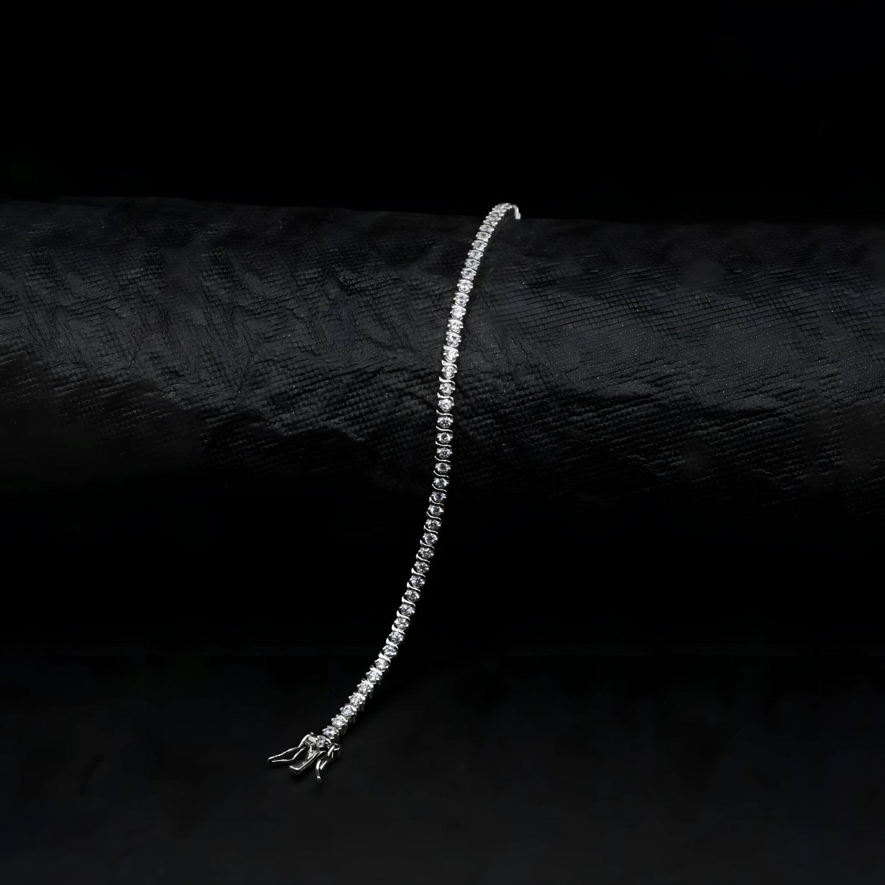 Round Brilliant Cut White CZ Tennis Bracelet