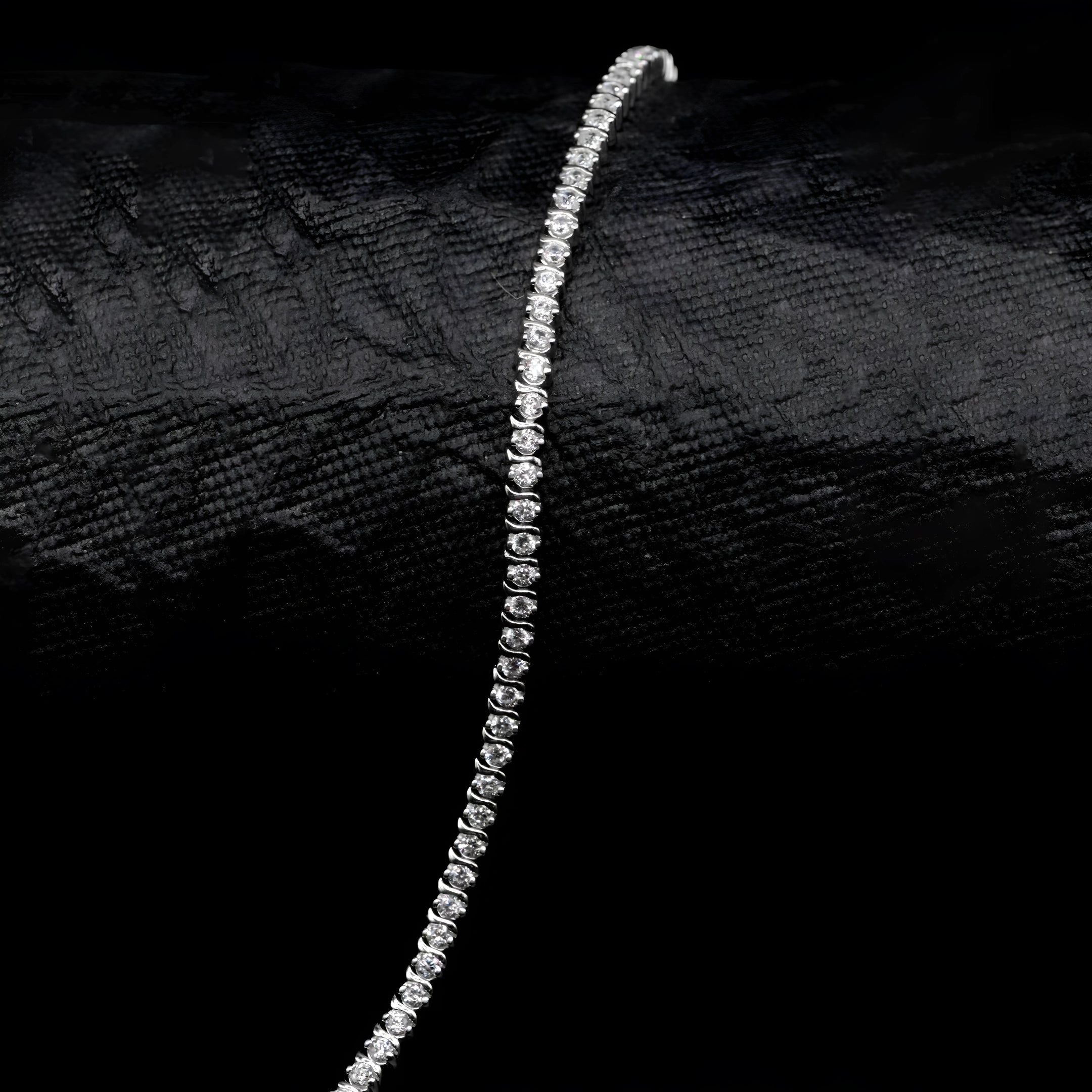 Round Brilliant Cut White CZ Tennis Bracelet