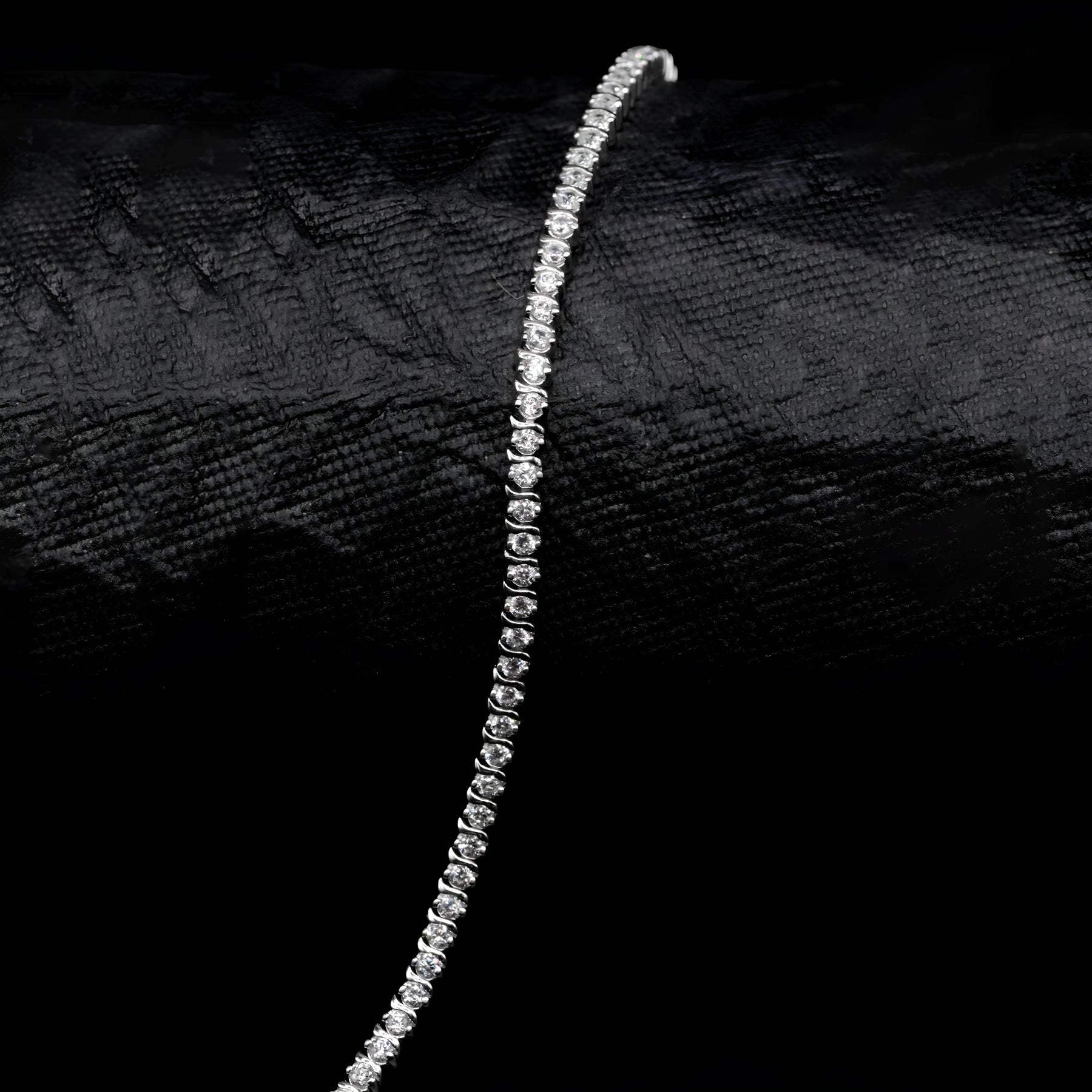 Round Brilliant Cut White CZ Tennis Bracelet