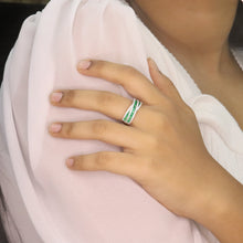 Emerald Criss Cross Ring