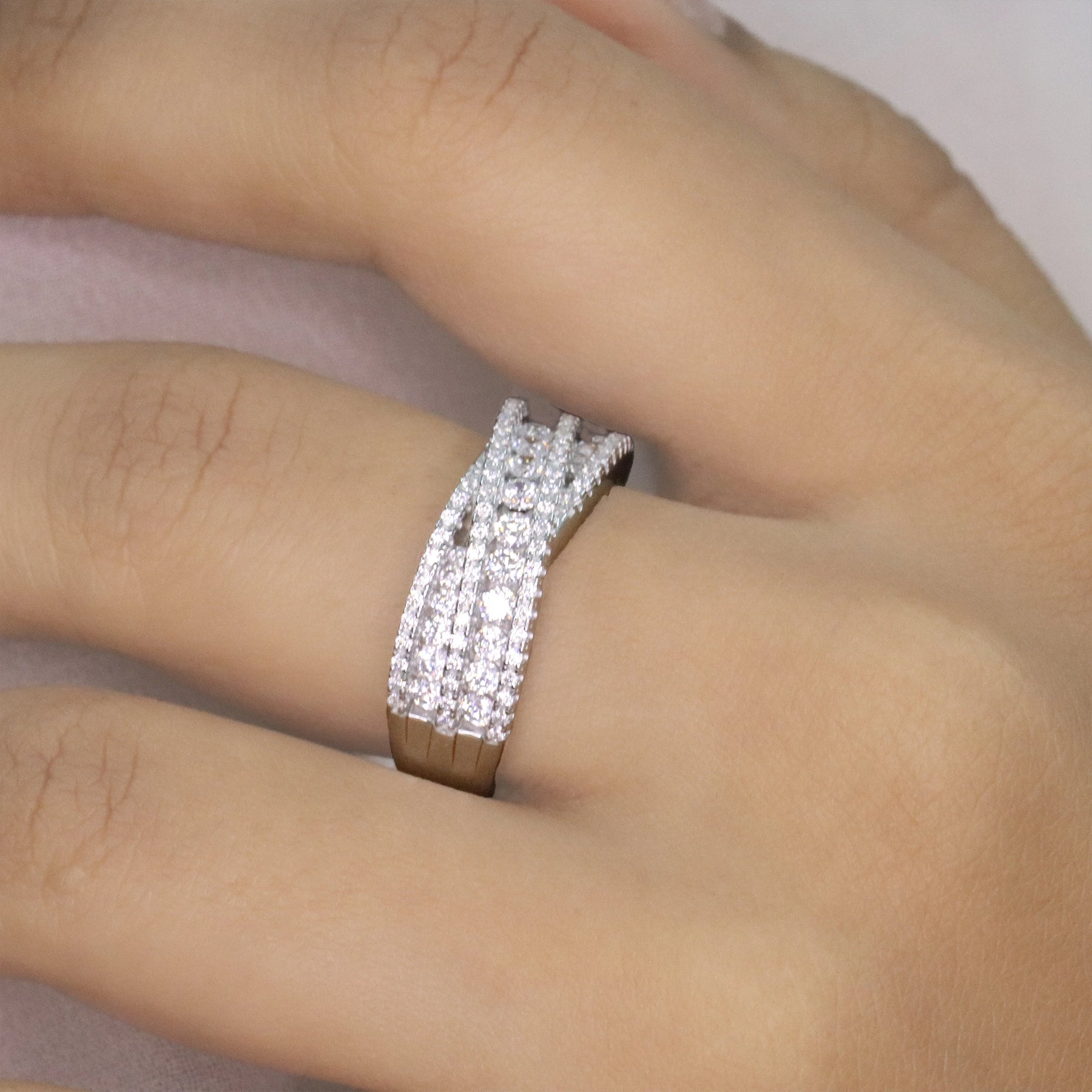 White Criss Cross Ring