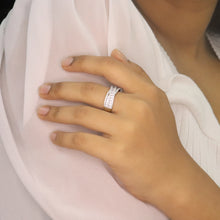 White Criss Cross Ring