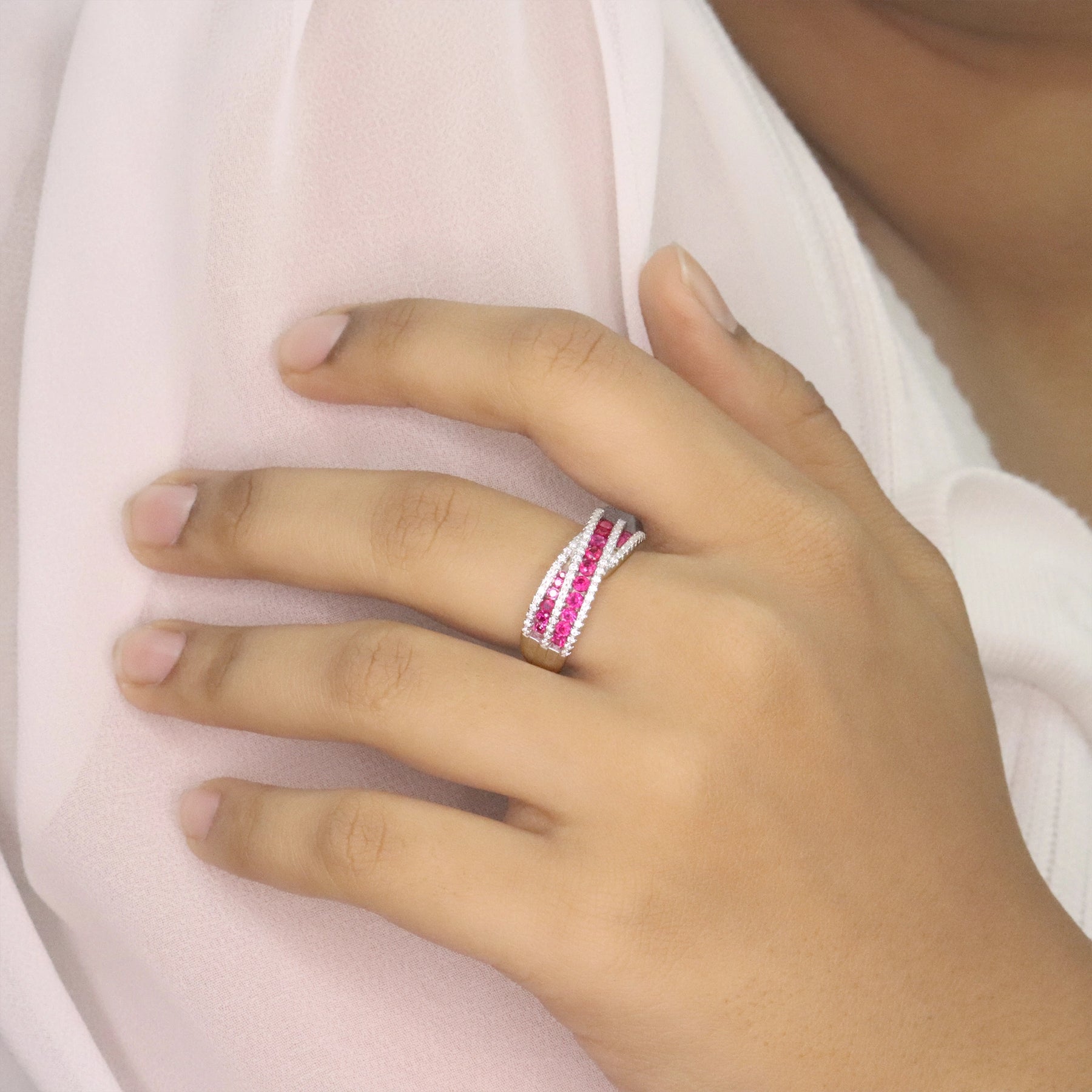 Ruby Criss Cross Ring