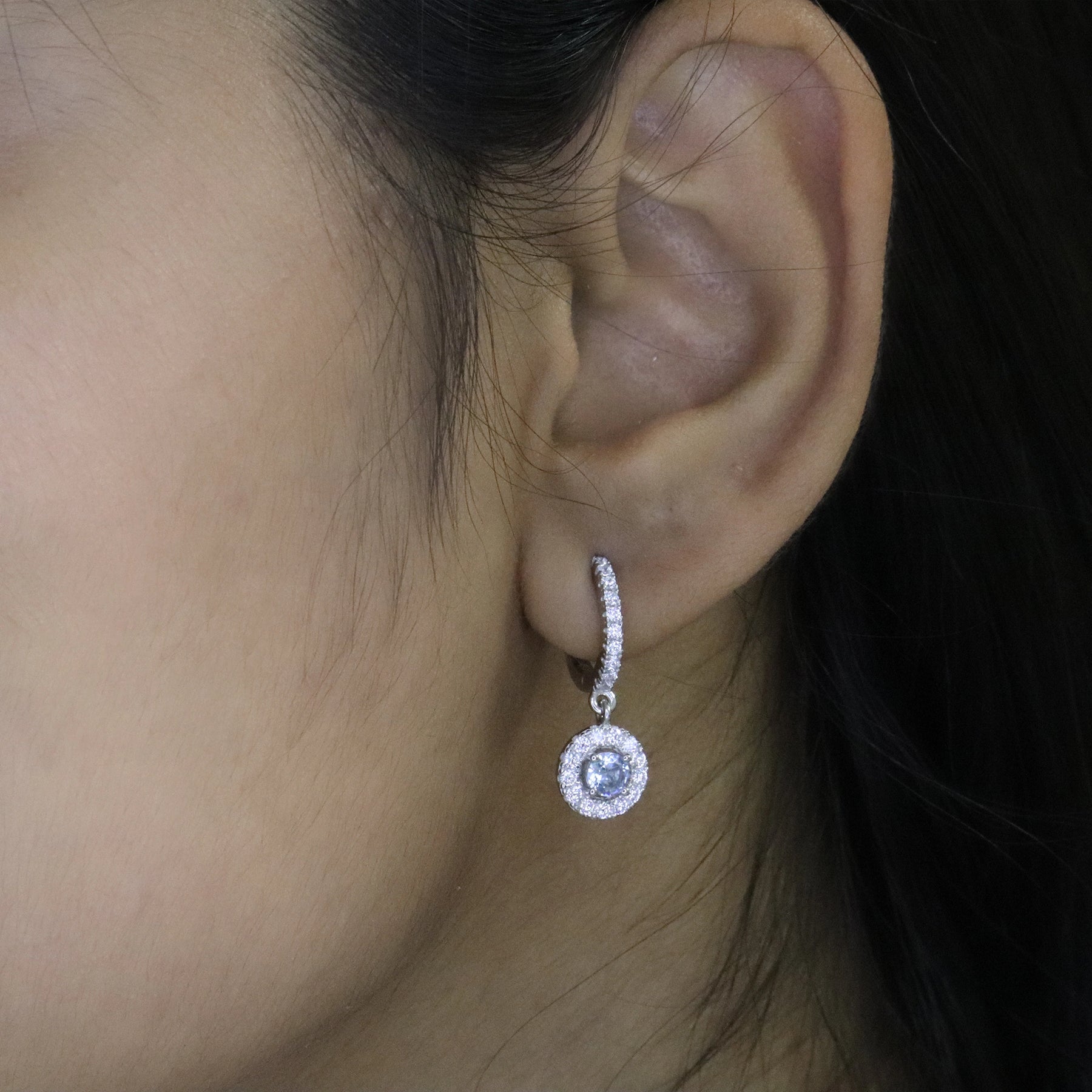 Aqua Celestia Halo Earrings