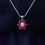 Ruby Floral Pendant
