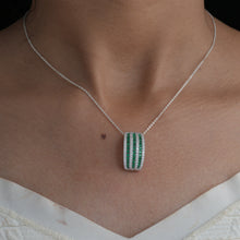Emerald Stripe Curve Pendant