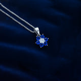 Sapphire Floral Pendant