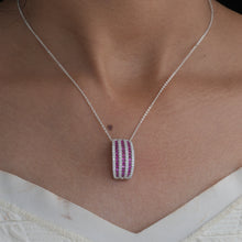 Ruby Stripe Curve Pendant
