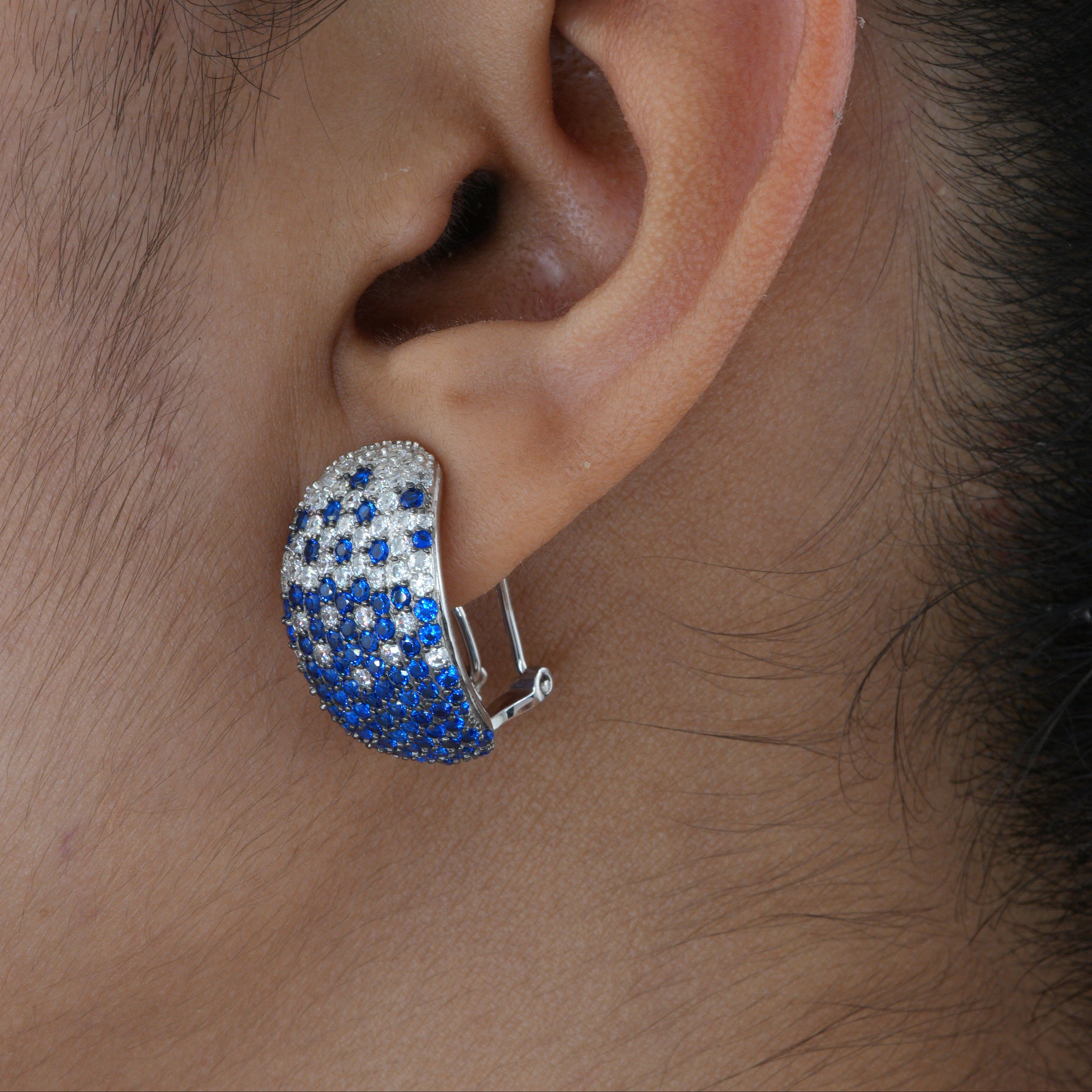 Sapphire Gradient Pavé Dome Earring
