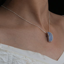 Sapphire Stripe Curve Pendant