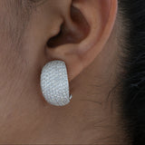 White Pavé Dome Earring
