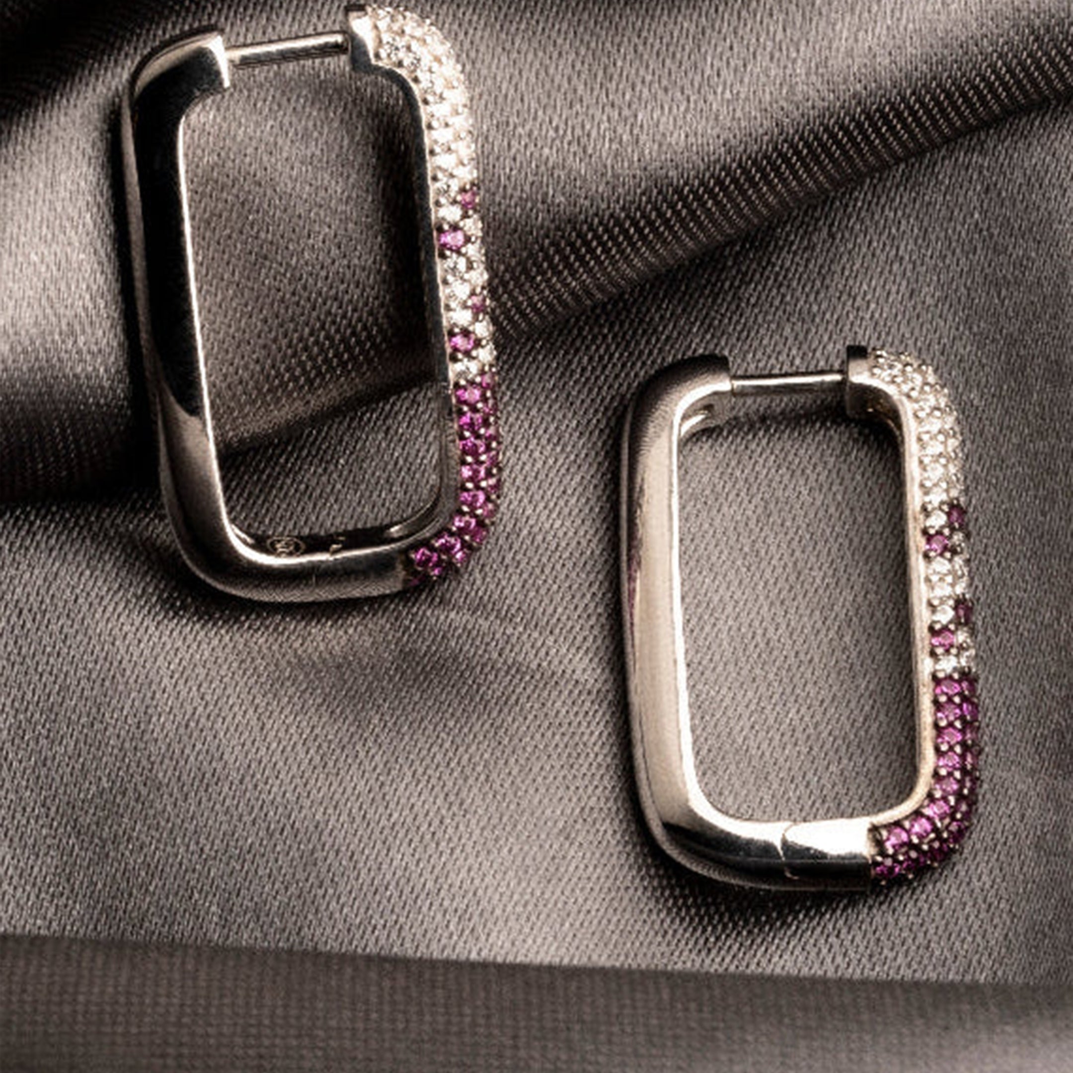 Ruby Ombre Pavé Hoop Earrings