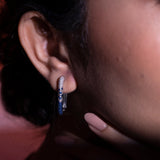 Sapphire Ombre Pavé Hoop Earrings