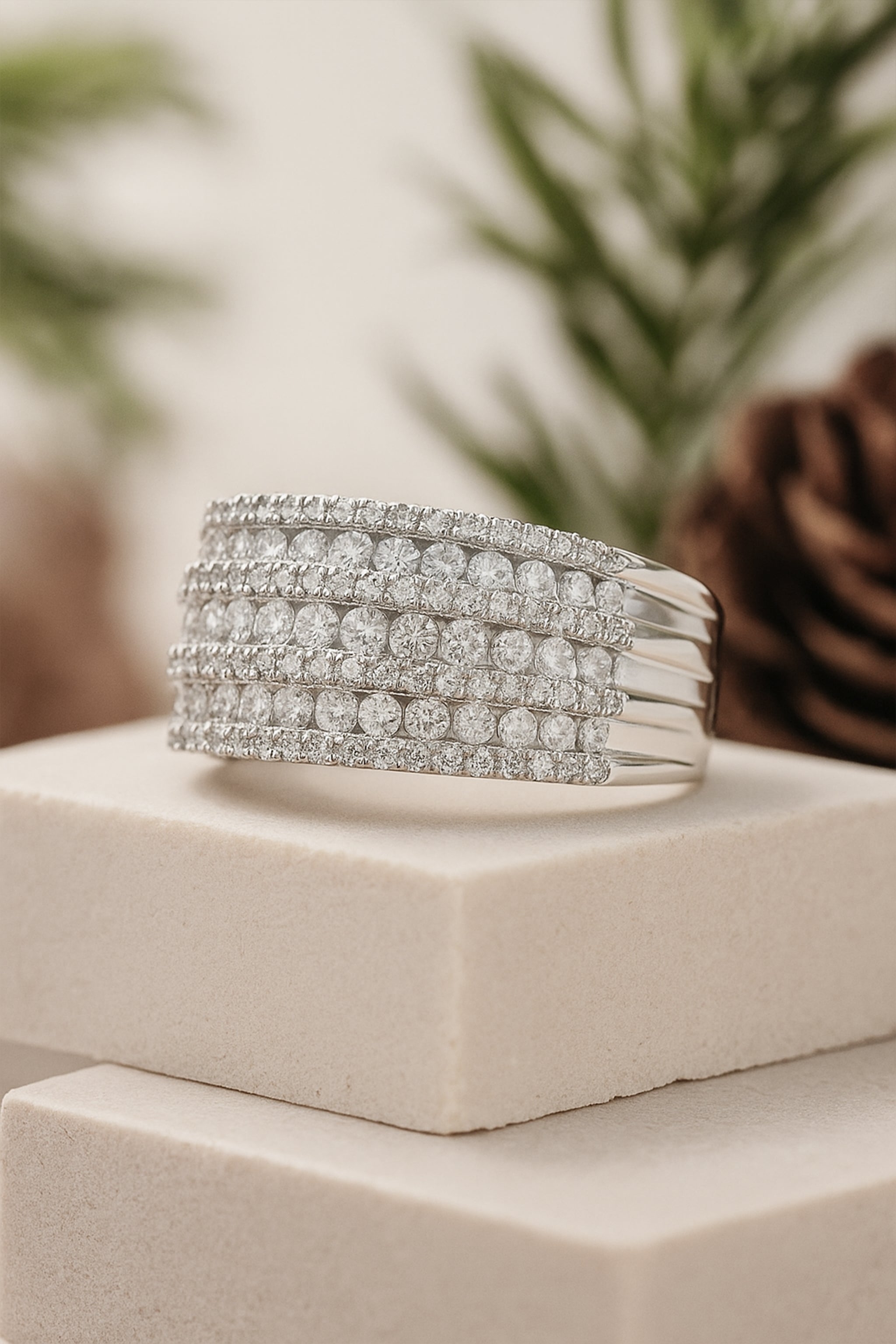 White Prestige Row Channel Ring