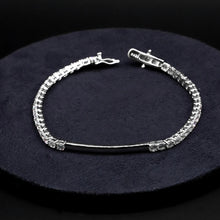 Silver Bar Design White CZ Tennis Bracelet