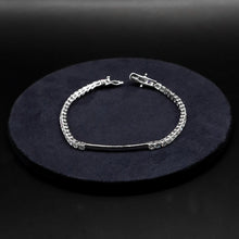 Silver Bar Design White CZ Tennis Bracelet