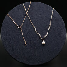 Rose Gold Pearl 925 Silver Pendant Necklace