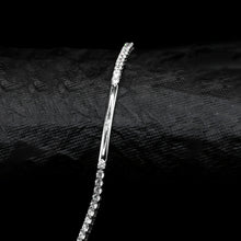 Silver Bar Design White CZ Tennis Bracelet