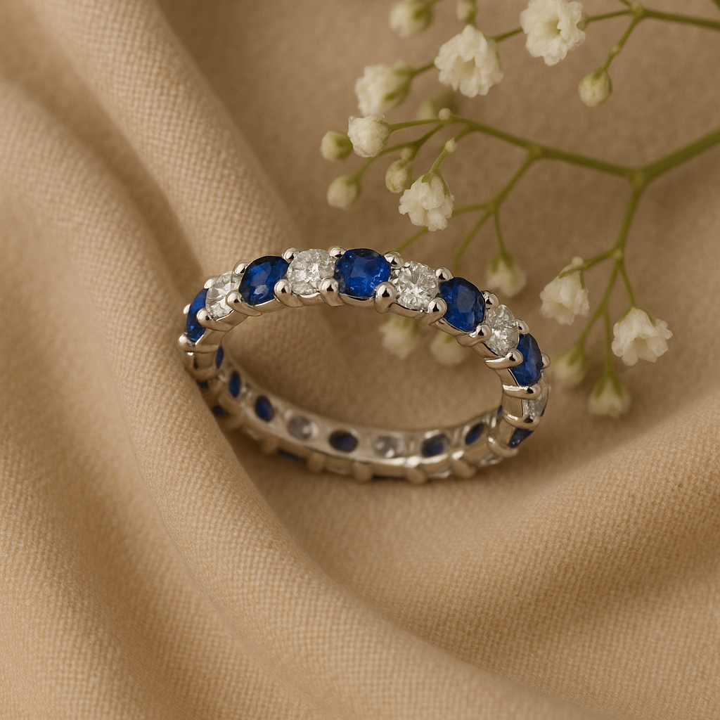 Blue Eternity Ring Band