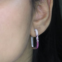 Ruby Ombre Pavé Hoop Earrings