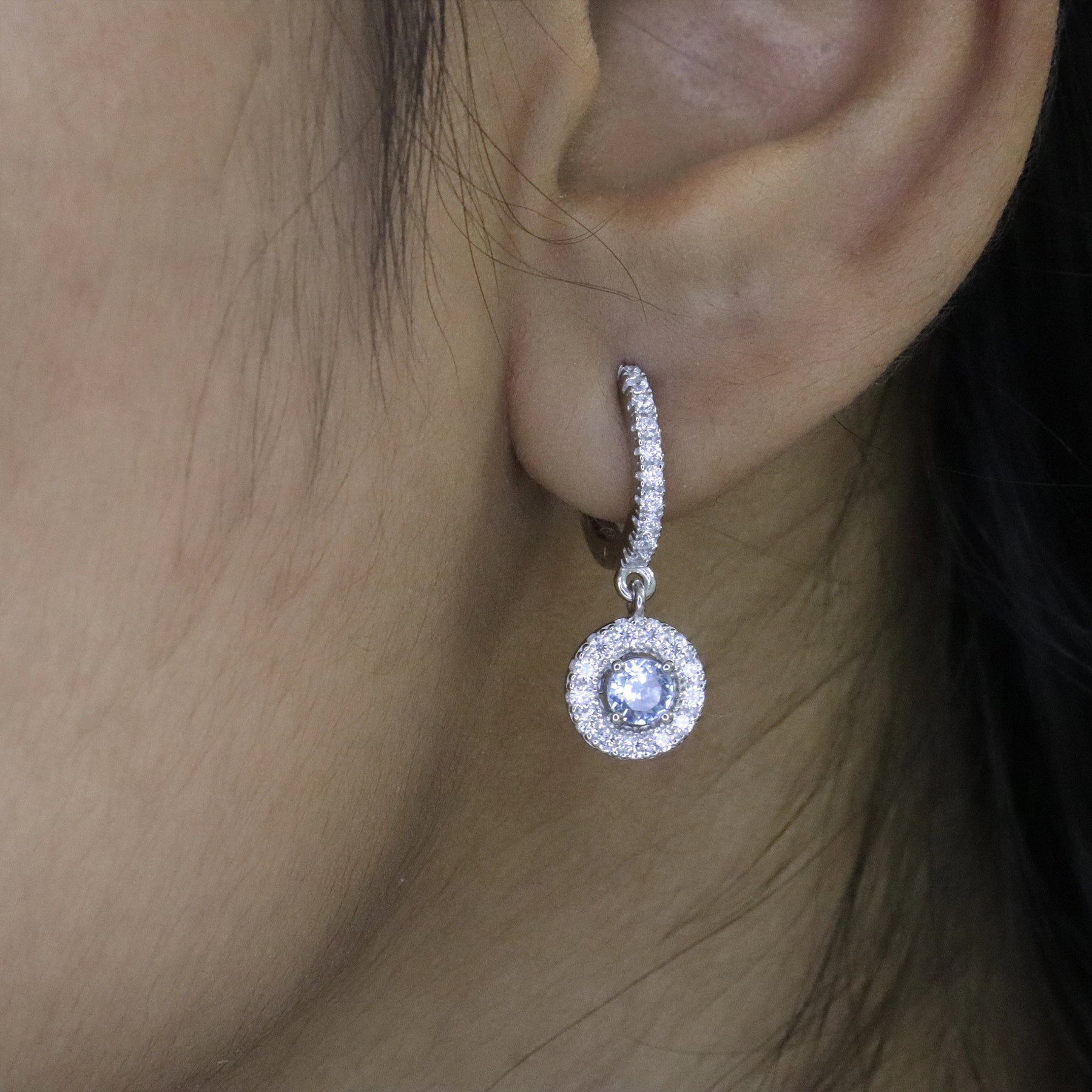 Aqua Celestia Halo Earrings