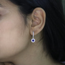 Sapphire Celestia Halo Earrings