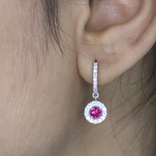 Ruby Celestia Halo Earrings